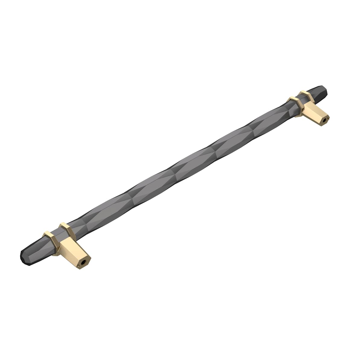 Amerock - BP36664MBKPN - Carrione 10-1/16 Inch Center to Center Designer Cabinet Pull in Marble Black / Polished Nickel