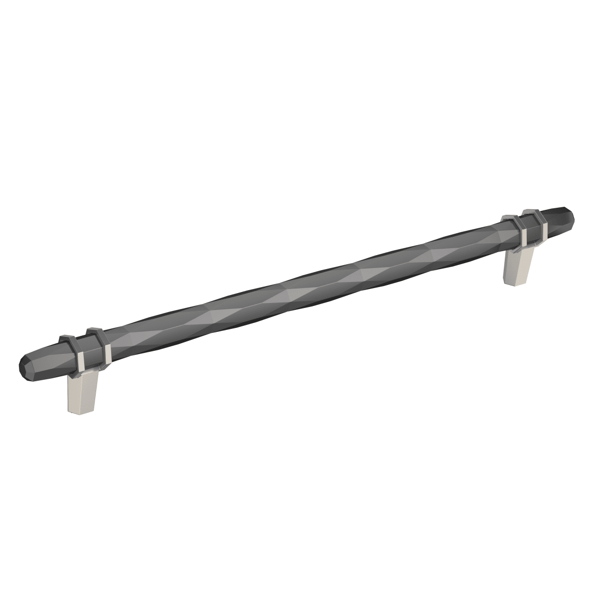 Amerock - BP36664BCRG10 - Carrione 10-1/16 Inch Center to Center Designer Cabinet Pull in Black Chrome / Satin Nickel