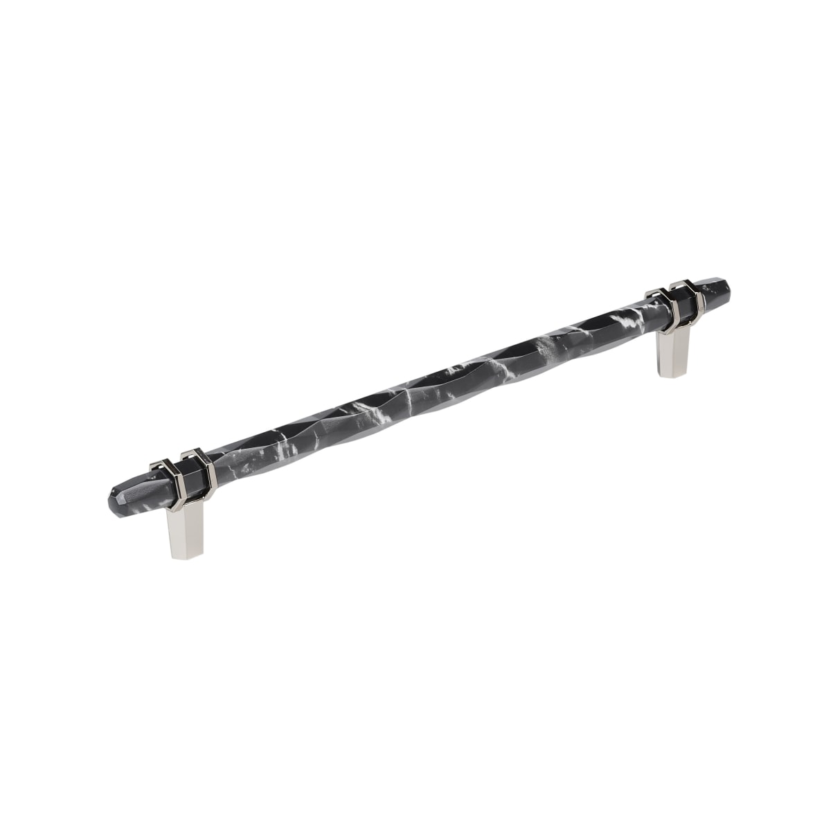 Amerock - BP36664MBKPN - Carrione 10-1/16 Inch Center to Center Designer Cabinet Pull in Marble Black / Polished Nickel