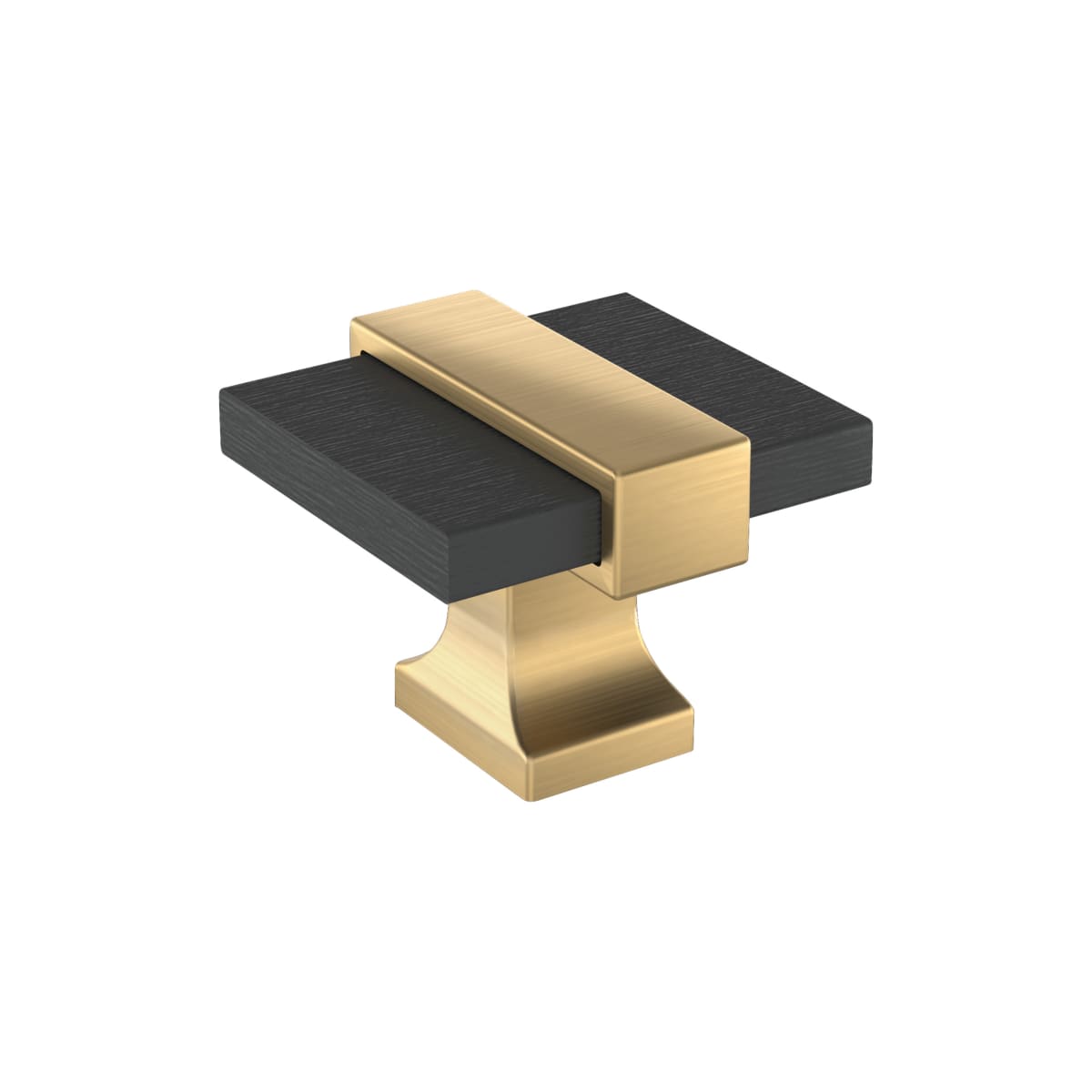 Amerock - BP36680BMBCZ - Overton 1-5/16 Inch Square Cabinet Knob in Brushed Matte Black / Champagne Bronze