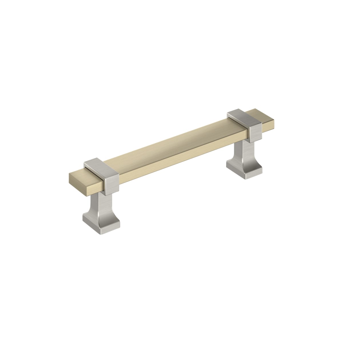 Amerock - BP36681BBZG10 - Overton 3-3/4 Inch Center to Center Bar Cabinet Pull in Golden Champagne / Satin Nickel