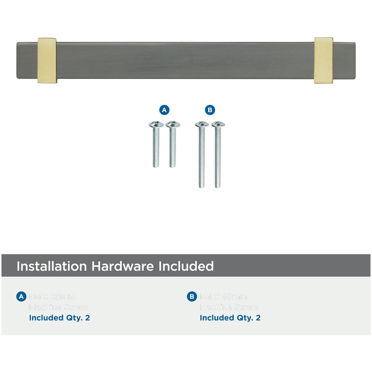 Amerock - BP36682BMBBBZ - Overton 5-1/16 Inch Center to Center Bar Cabinet Pull in Brushed Matte Black / Golden Champagne