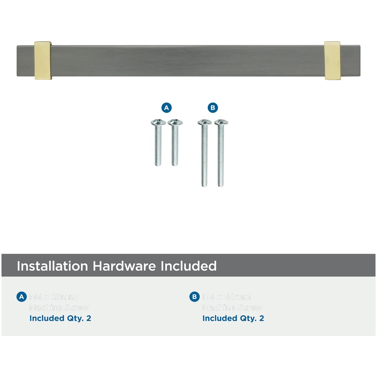 Amerock - BP36683BGLG10 - Overton 6-5/16 Inch Center to Center Bar Cabinet Pull in Brushed Gold / Satin Nickel