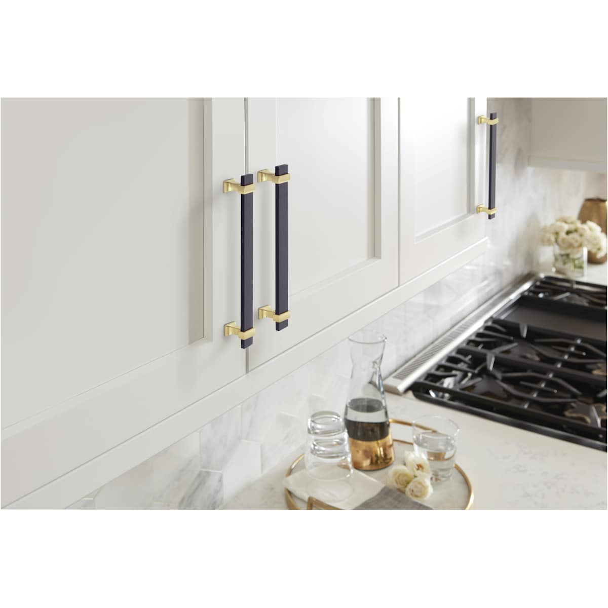 Amerock - BP36683BGLG10 - Overton 6-5/16 Inch Center to Center Bar Cabinet Pull in Brushed Gold / Satin Nickel