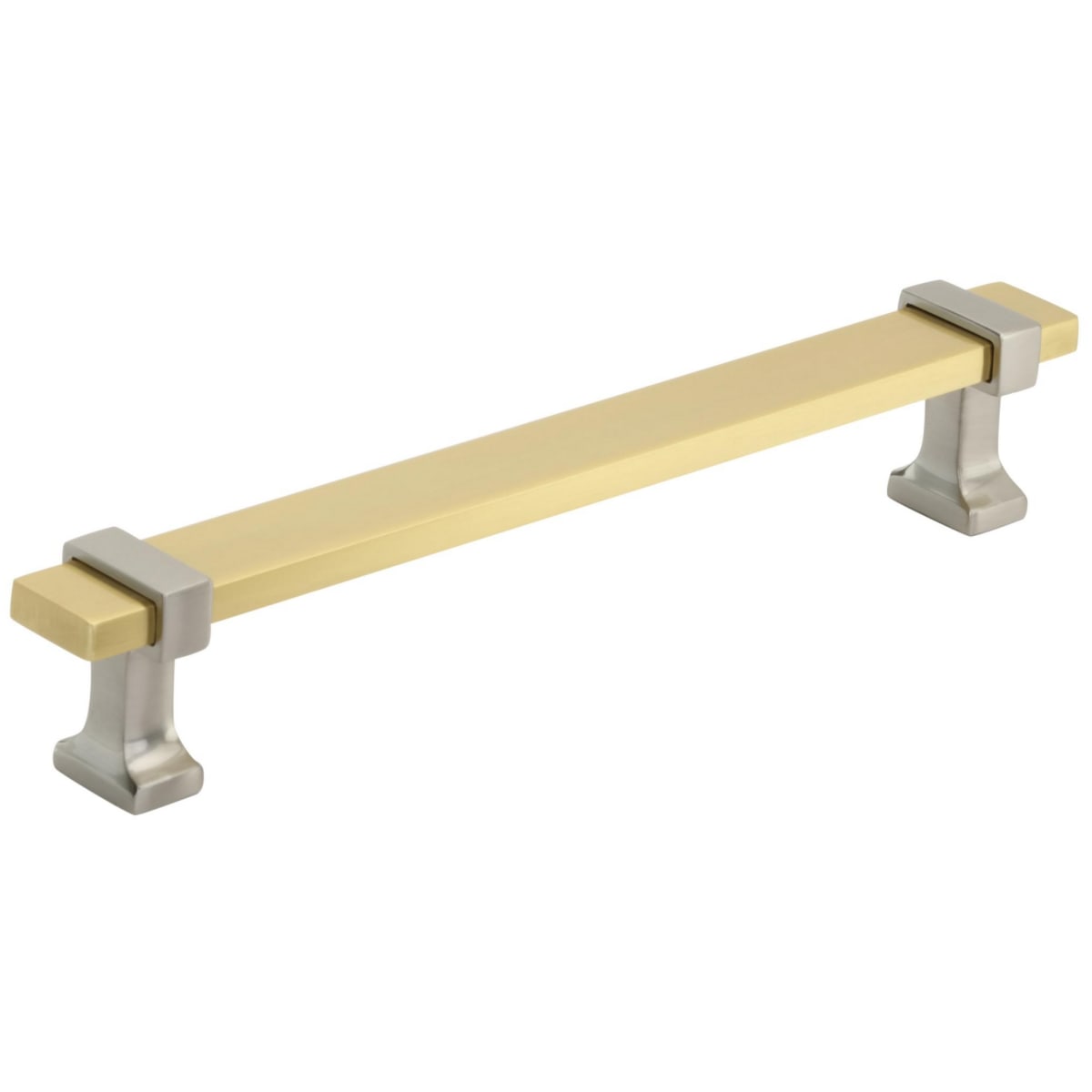 Amerock - BP36683BGLG10 - Overton 6-5/16 Inch Center to Center Bar Cabinet Pull in Brushed Gold / Satin Nickel