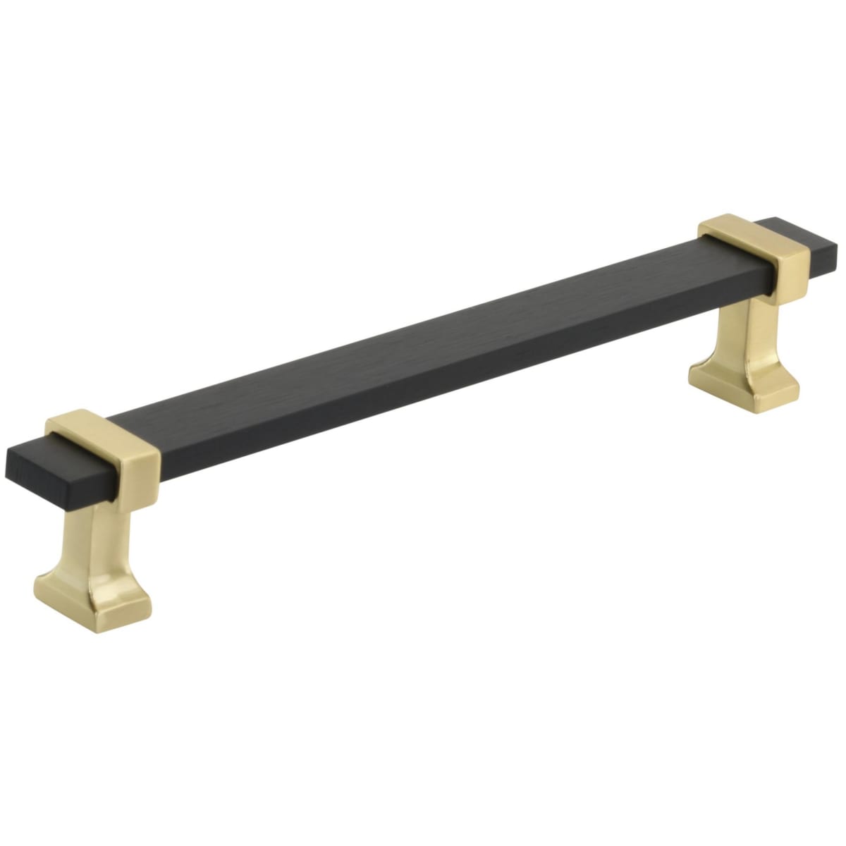 Amerock - BP36683BMBBGL - Overton 6-5/16 Inch Center to Center Bar Cabinet Pull in Brushed Matte Black / Brushed Gold