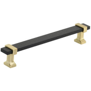 Amerock - BP36683BMBBGL - Overton 6-5/16 Inch Center to Center Bar Cabinet Pull in Brushed Matte Black / Brushed Gold