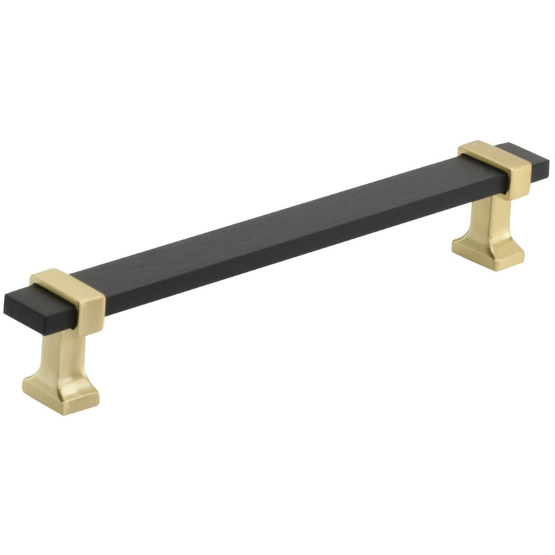 Amerock - BP36683BMBBGL - Overton 6-5/16 Inch Center to Center Bar Cabinet Pull in Brushed Matte Black / Brushed Gold