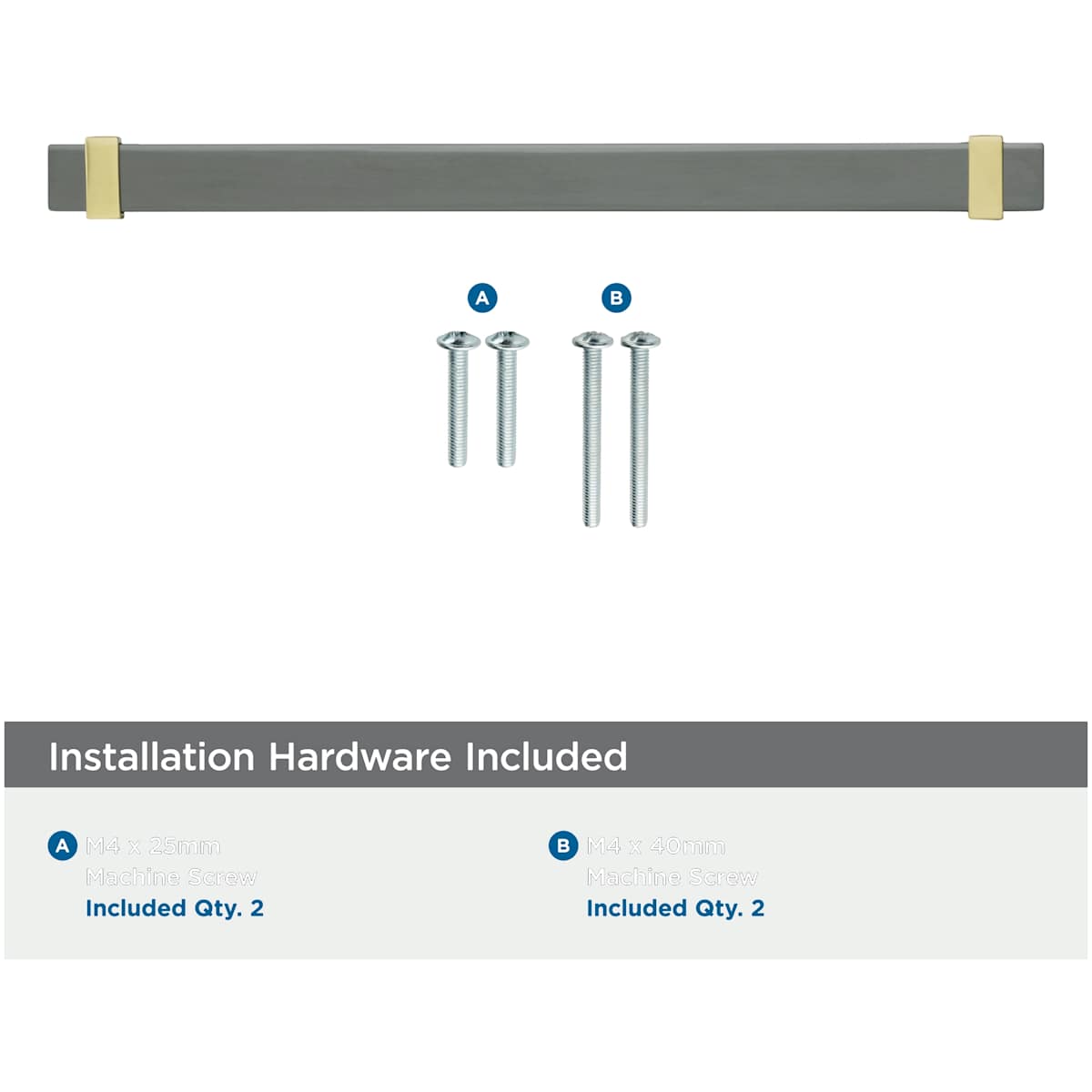 Amerock - BP36684BMB26 - Overton 8-13/16 Inch Center to Center Bar Cabinet Pull in Brushed Matte Black / Polished Chrome