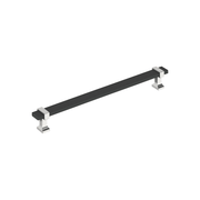 Amerock - BP36684BMB26 - Overton 8-13/16 Inch Center to Center Bar Cabinet Pull in Brushed Matte Black / Polished Chrome