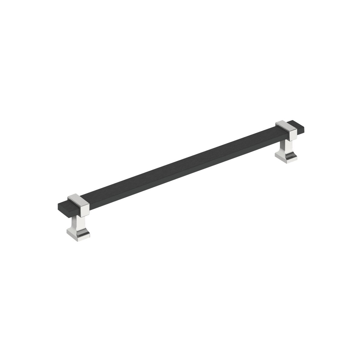 Amerock - BP36684BMB26 - Overton 8-13/16 Inch Center to Center Bar Cabinet Pull in Brushed Matte Black / Polished Chrome