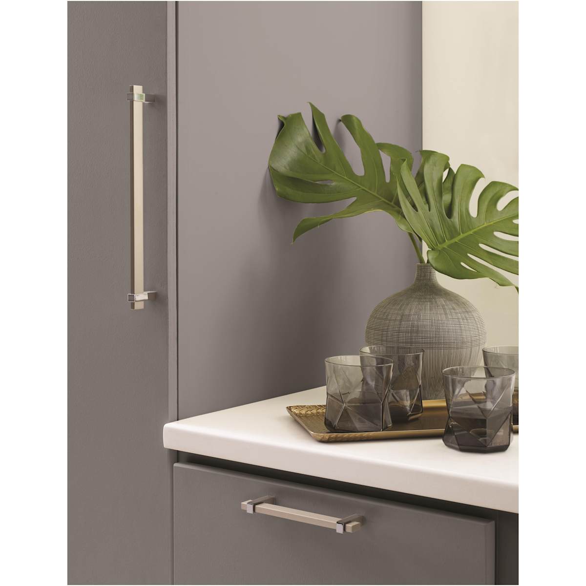 Amerock - BP36724G1026 - Mulino 5-1/16 Inch Center to Center Bar Cabinet Pull in Satin Nickel / Polished Chrome