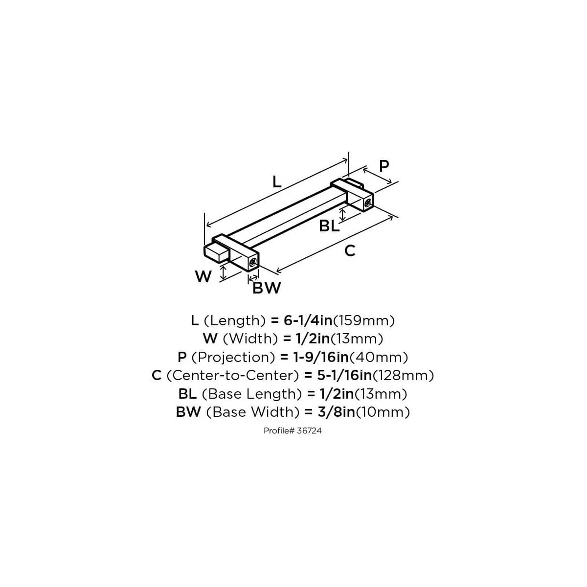 Amerock - BP36724G1026 - Mulino 5-1/16 Inch Center to Center Bar Cabinet Pull in Satin Nickel / Polished Chrome
