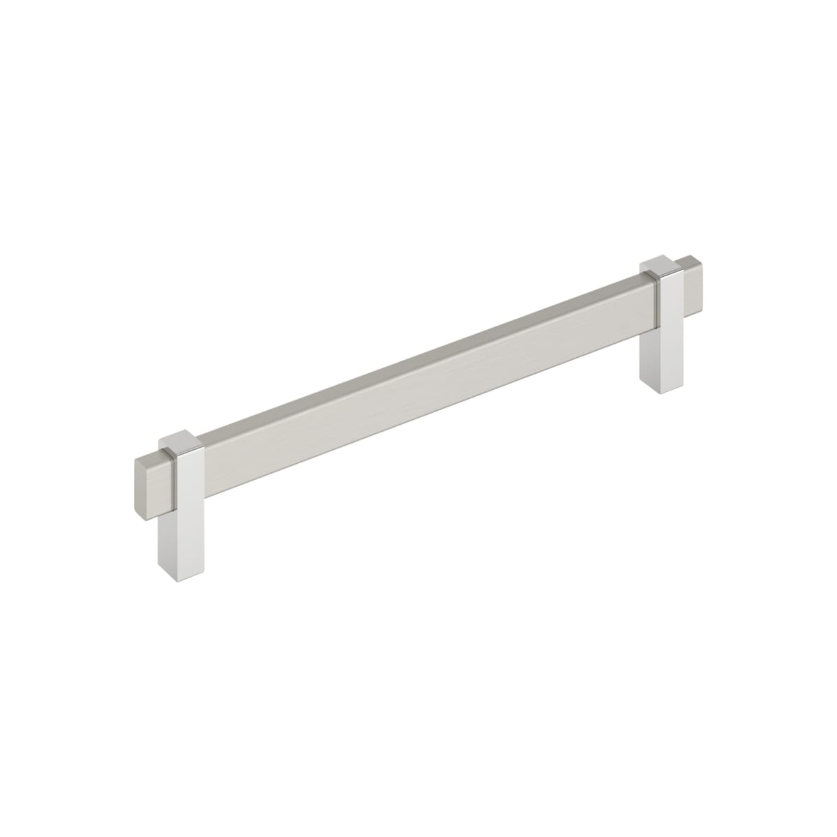 Amerock - BP36725G1026 - Mulino 7-9/16 Inch Center to Center Bar Cabinet Pull in Satin Nickel / Polished Chrome
