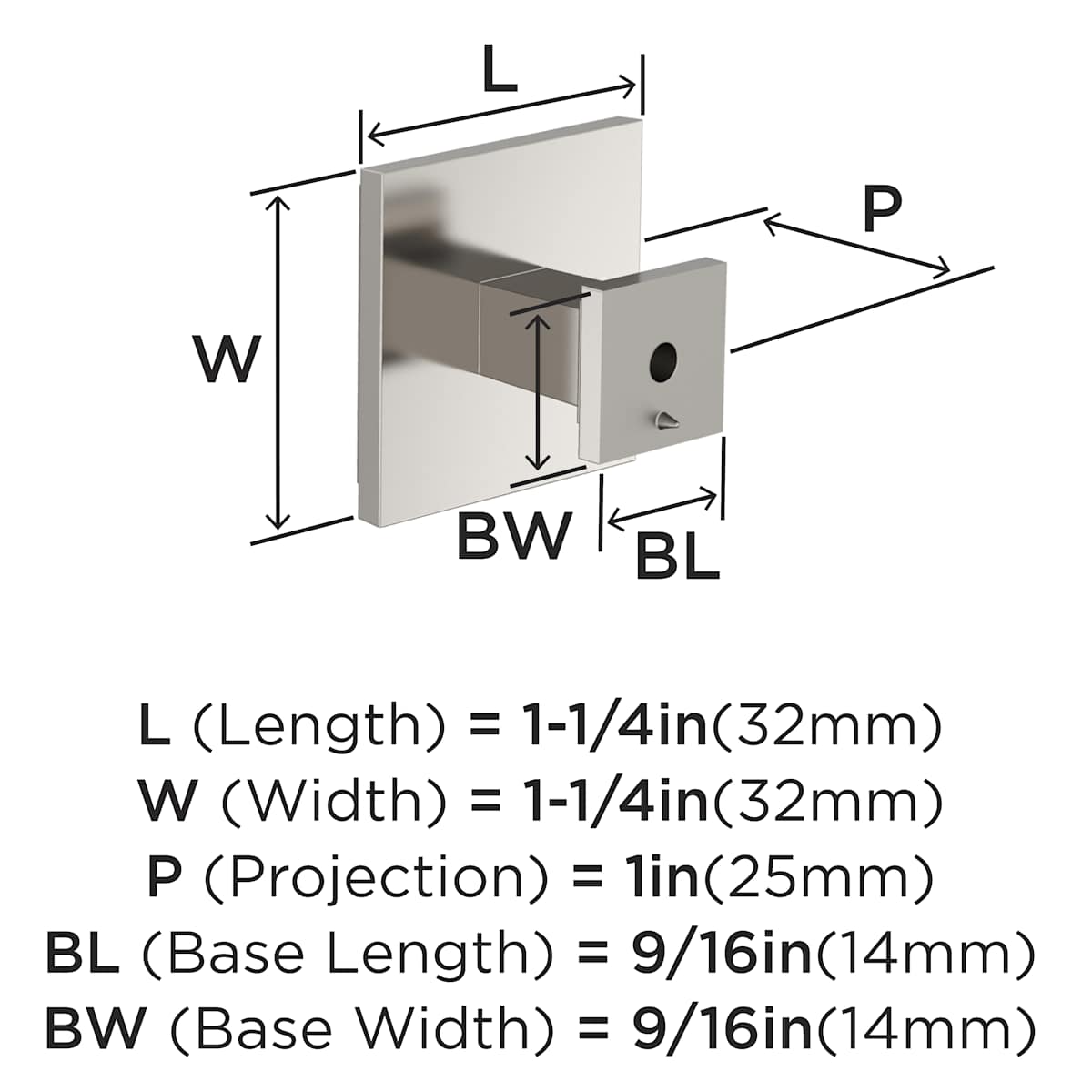 Amerock - BP36758BBZ - Appoint 1-1/4 Inch Square Cabinet Knob in Golden Champagne