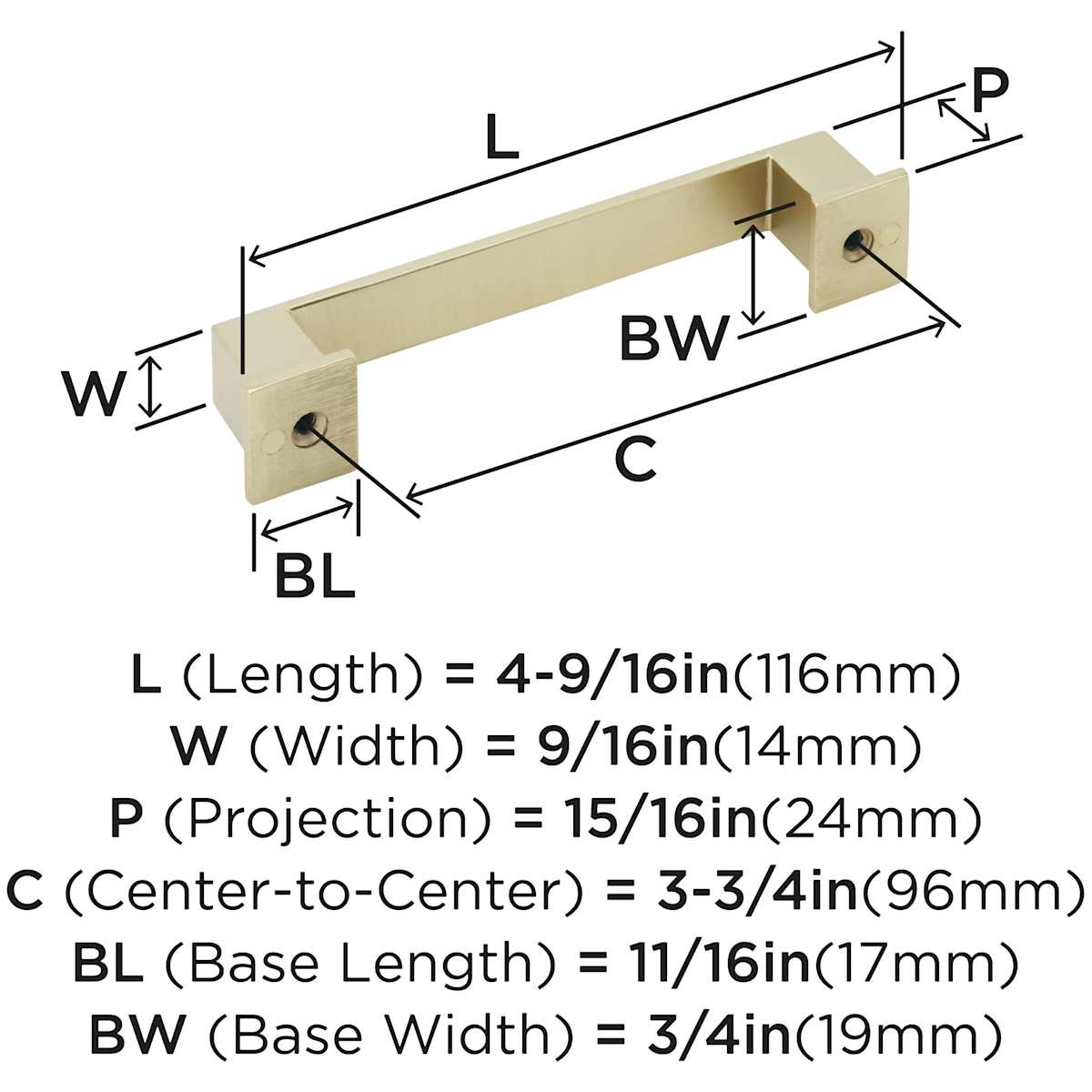 Amerock - BP36759G10 - Appoint 3-3/4 Inch Center to Center Handle Cabinet Pull in Satin Nickel