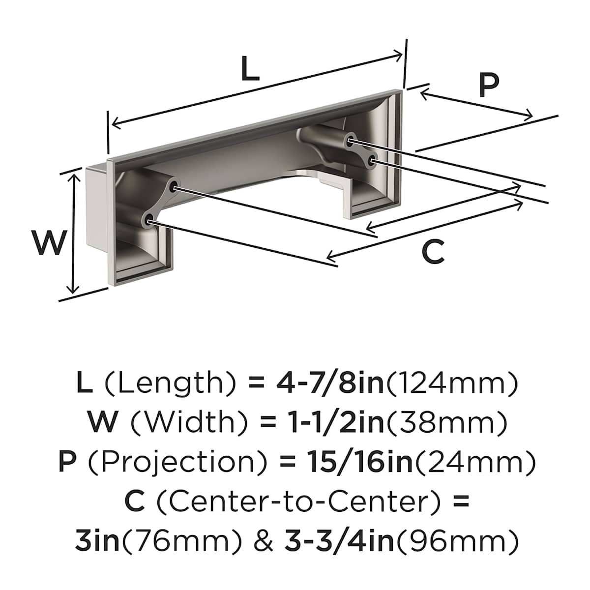 Amerock - BP36762CZ - Appoint 3 and 3-3/4 Inch Dual Center to Center Cup Cabinet Pull in Champagne Bronze