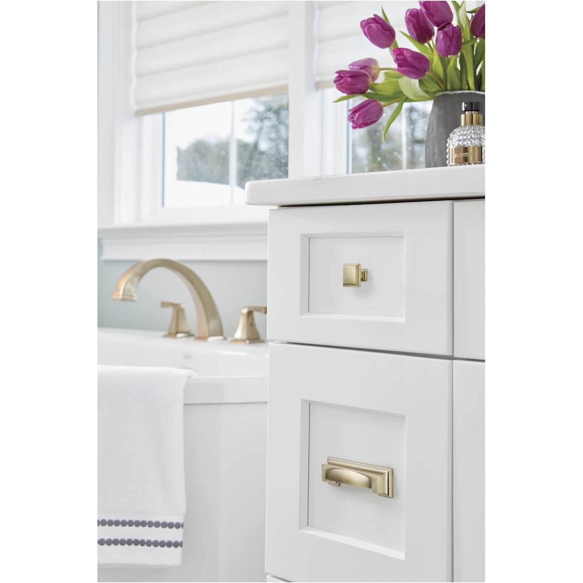Amerock - BP36762CZ - Appoint 3 and 3-3/4 Inch Dual Center to Center Cup Cabinet Pull in Champagne Bronze