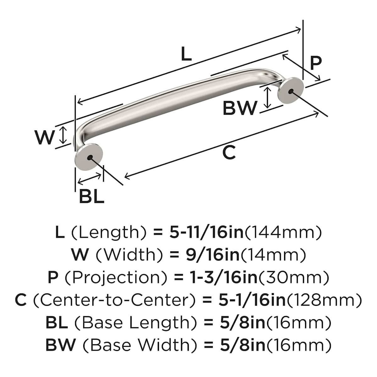 Amerock - BP3679526 - Renown 5-1/16 Inch Center to Center Handle Cabinet Pull in Polished Chrome