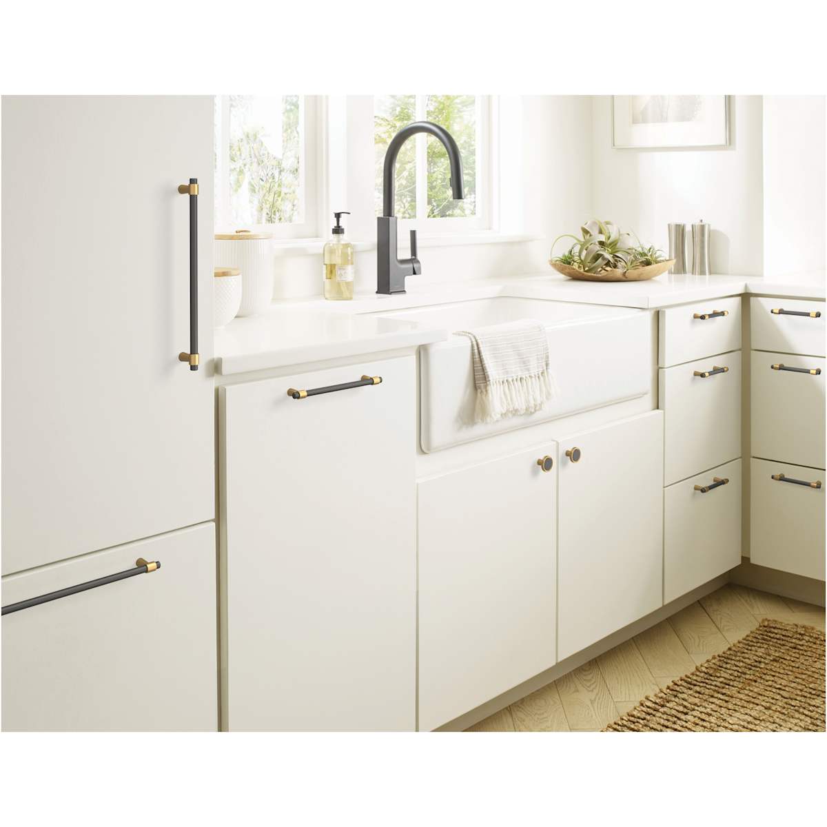 Amerock - BP36858FBPN - Mergence 3-3/4 Inch Center to Center Bar Cabinet Pull in Matte Black / Polished Nickel