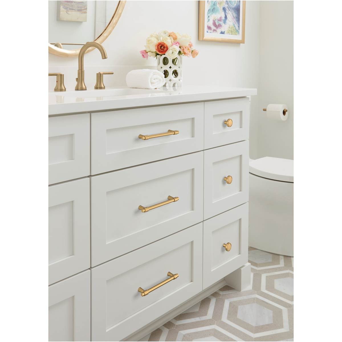 Amerock - BP36859BBZ - Destine 5-1/16 Inch Center to Center Bar Cabinet Pull in Golden Champagne