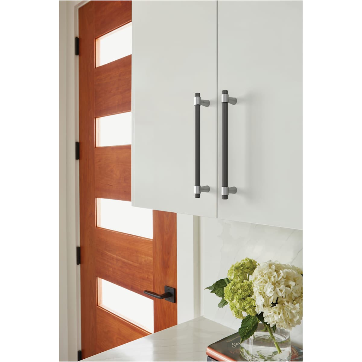 Amerock - BP36860FBPN - Mergence 6-5/16 Inch Center to Center Bar Cabinet Pull in Matte Black / Polished Nickel