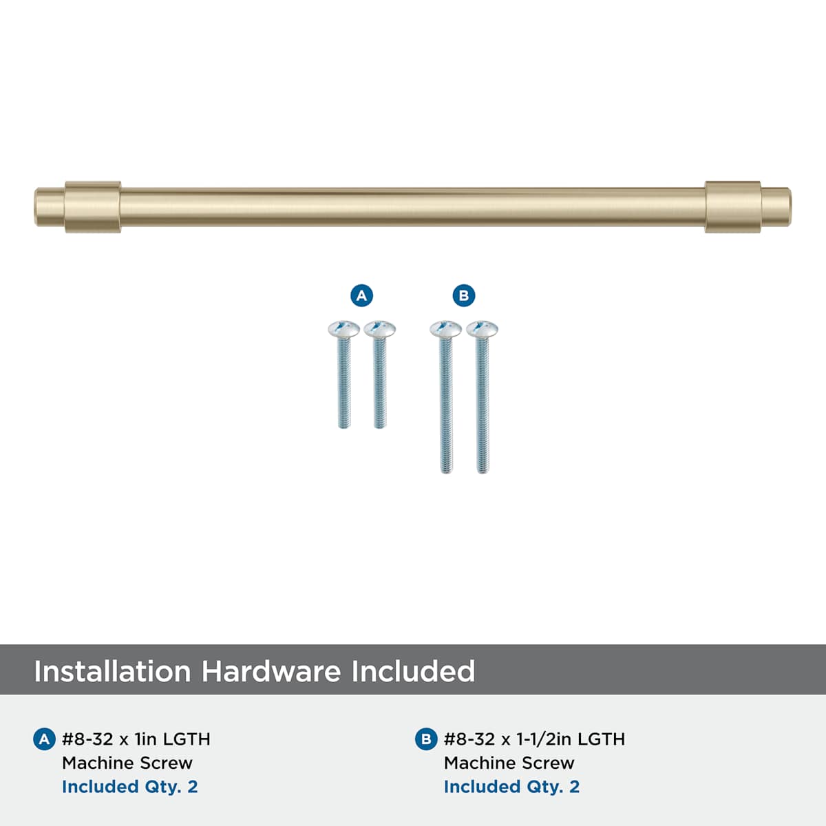 Amerock - BP36860FBPN - Mergence 6-5/16 Inch Center to Center Bar Cabinet Pull in Matte Black / Polished Nickel