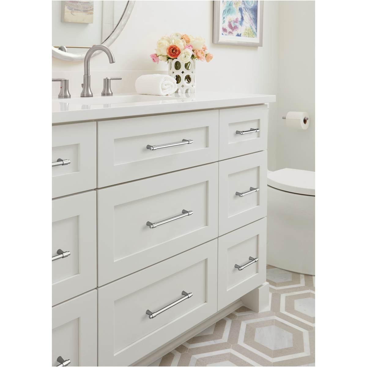 Amerock - BP36860G10 - Destine 6-5/16 Inch Center to Center Bar Cabinet Pull in Satin Nickel