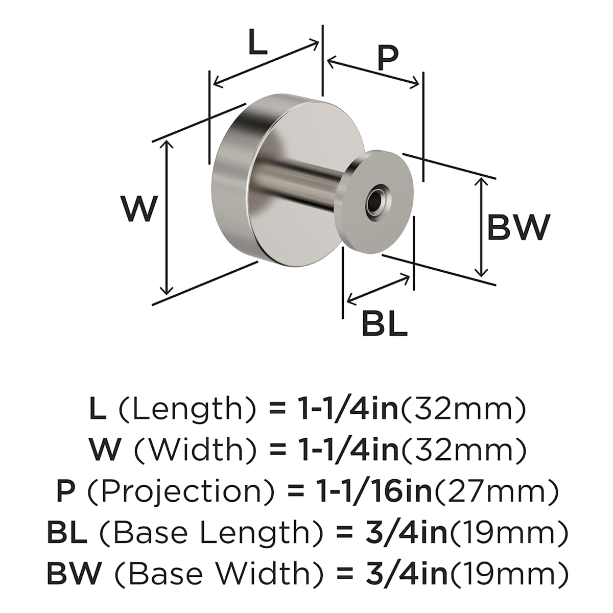 Amerock - BP36864CZ - Radius 1-1/4 Inch Mushroom Cabinet Knob in Champagne Bronze