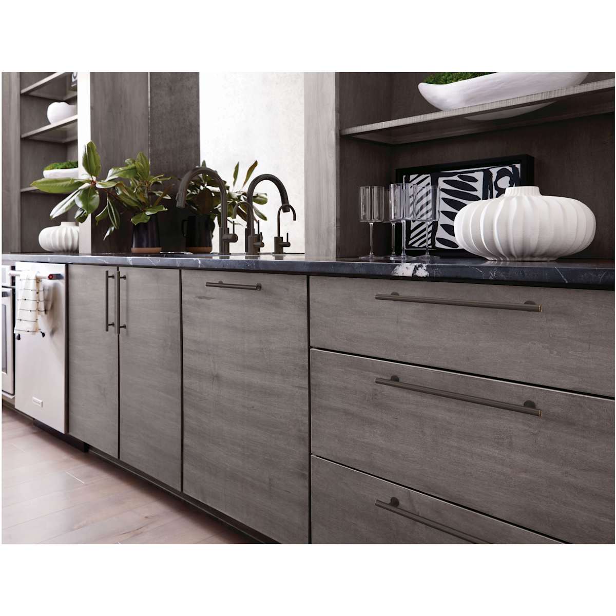 Amerock - BP36868FB - Radius 7-9/16 Inch Center to Center Bar Cabinet Pull in Matte Black