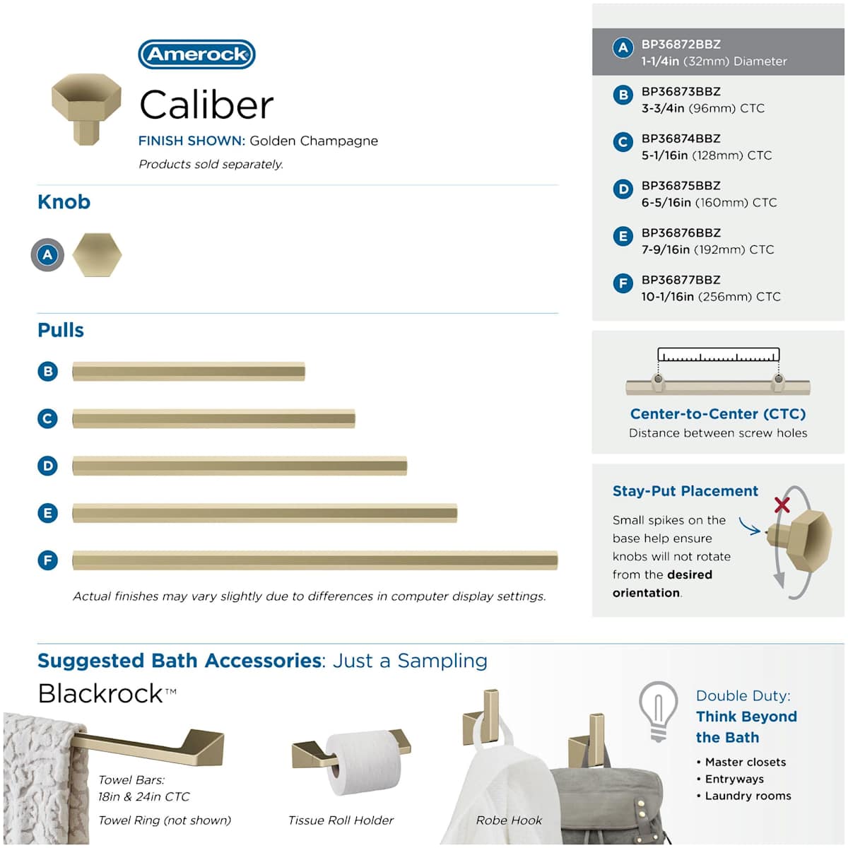 Amerock - BP36872G10 - Caliber 1-1/4 Inch Geometric Cabinet Knob in Satin Nickel