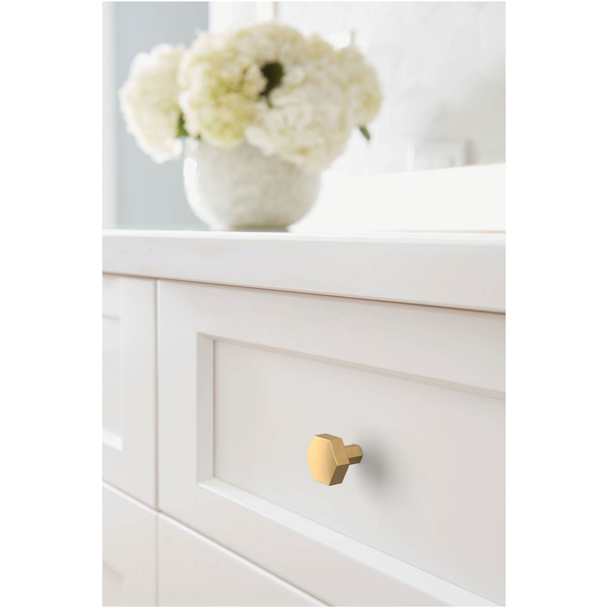 Amerock - BP36872G10 - Caliber 1-1/4 Inch Geometric Cabinet Knob in Satin Nickel
