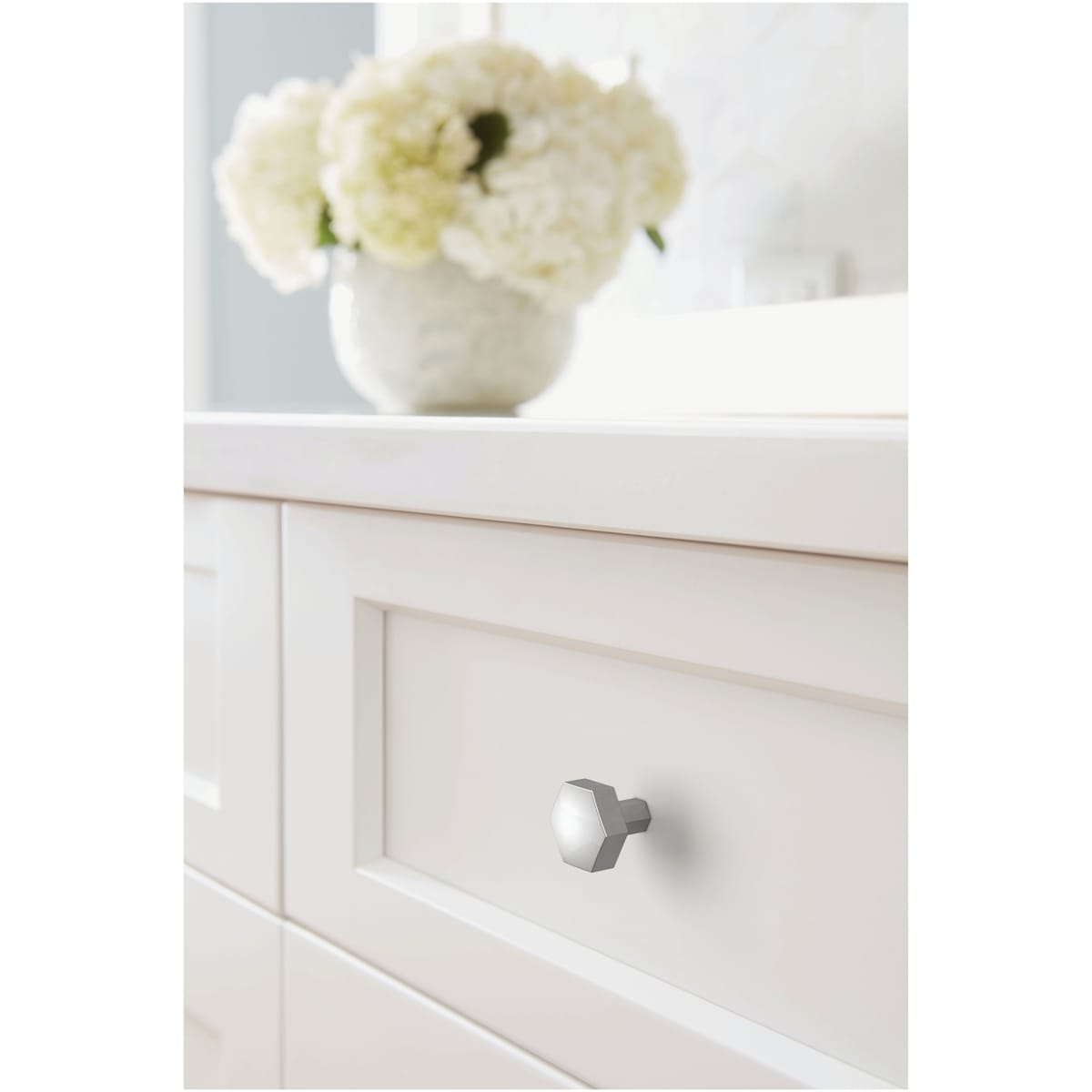 Amerock - BP36872G10 - Caliber 1-1/4 Inch Geometric Cabinet Knob in Satin Nickel