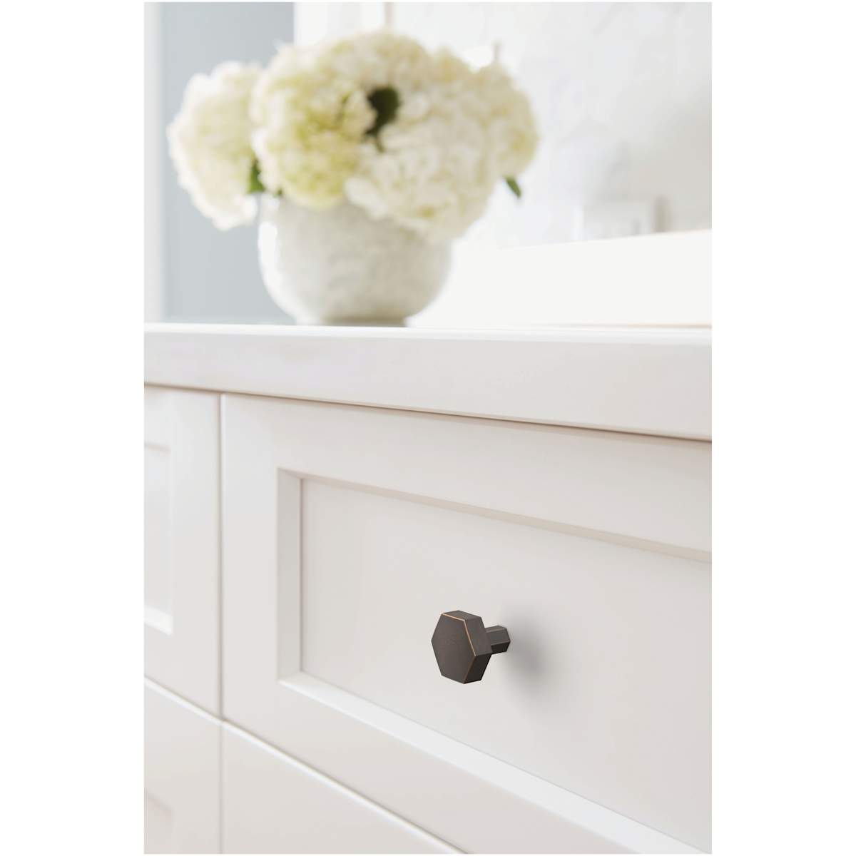Amerock - BP36872G10 - Caliber 1-1/4 Inch Geometric Cabinet Knob in Satin Nickel