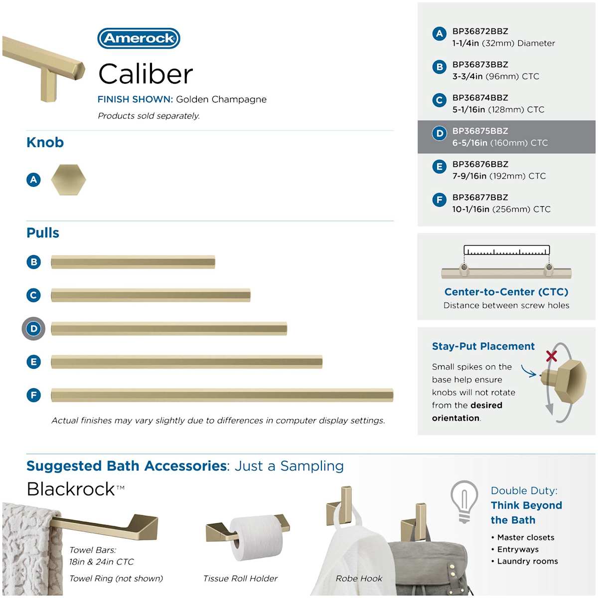 Amerock - BP36875G10 - Caliber 6-5/16 Inch Center to Center Bar Cabinet Pull in Satin Nickel