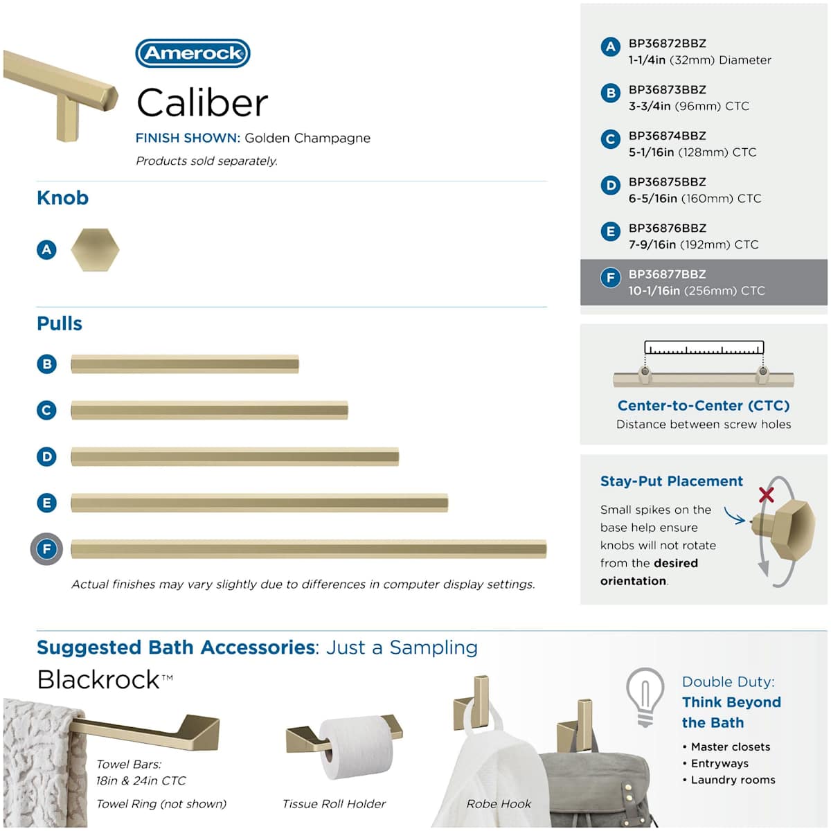 Amerock - BP36877G10 - Caliber 10-1/16 Inch Center to Center Bar Cabinet Pull in Satin Nickel