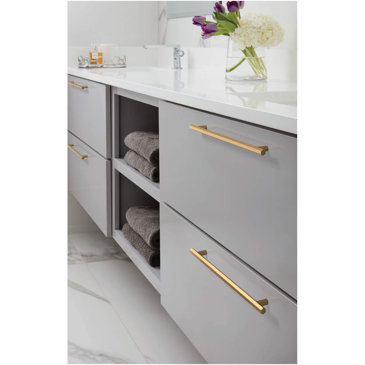 Amerock - BP36877G10 - Caliber 10-1/16 Inch Center to Center Bar Cabinet Pull in Satin Nickel