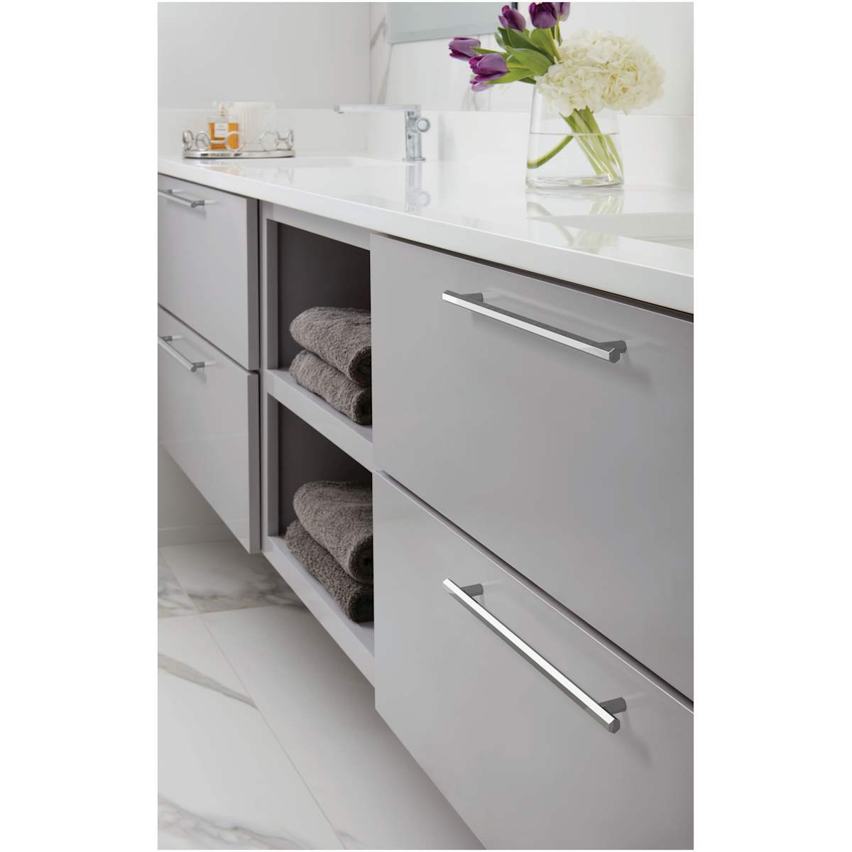 Amerock - BP36877G10 - Caliber 10-1/16 Inch Center to Center Bar Cabinet Pull in Satin Nickel