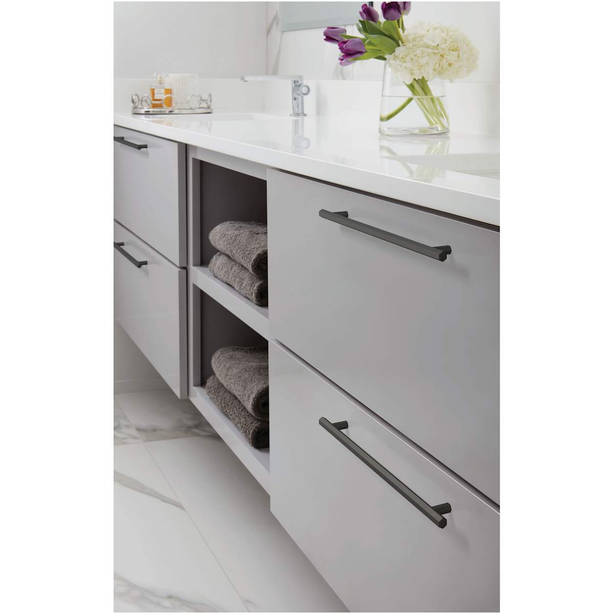 Amerock - BP36877G10 - Caliber 10-1/16 Inch Center to Center Bar Cabinet Pull in Satin Nickel