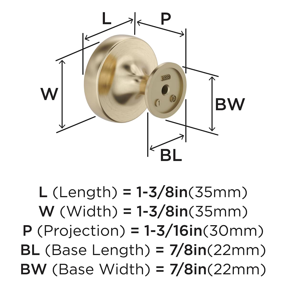 Amerock - BP36880CZ - Exceed 1-3/8 Inch Mushroom Cabinet Knob in Champagne Bronze