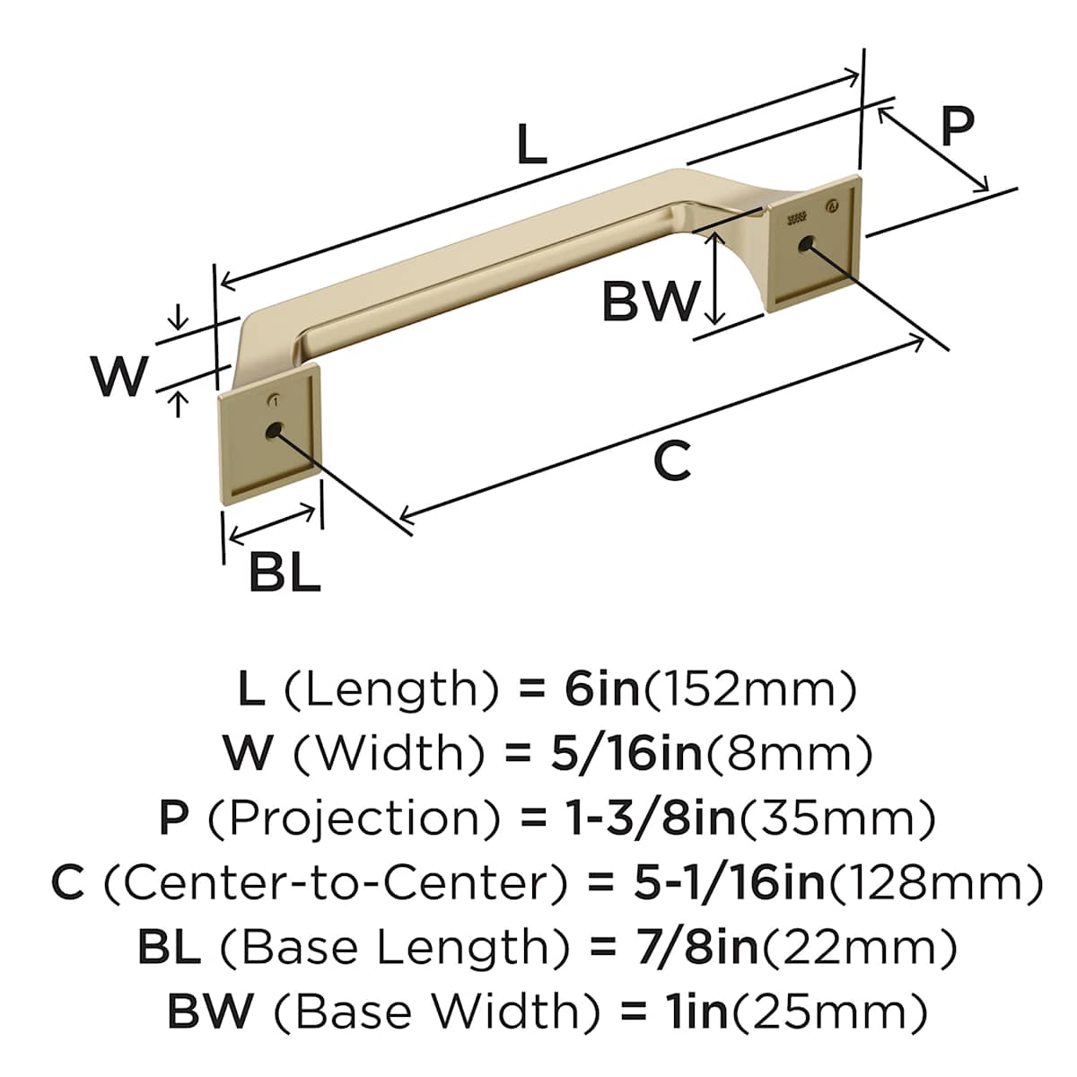 Amerock - BP36882PN - Exceed 5-1/16 Inch Center to Center Arch Cabinet Pull in Polished Nickel