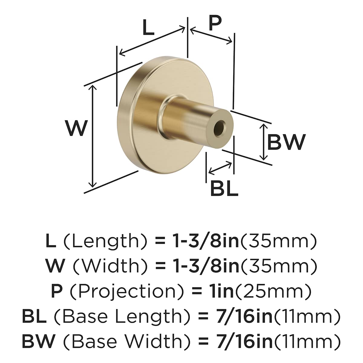 Amerock - BP36904CZ - Versa 1-3/8 Inch Mushroom Cabinet Knob in Champagne Bronze