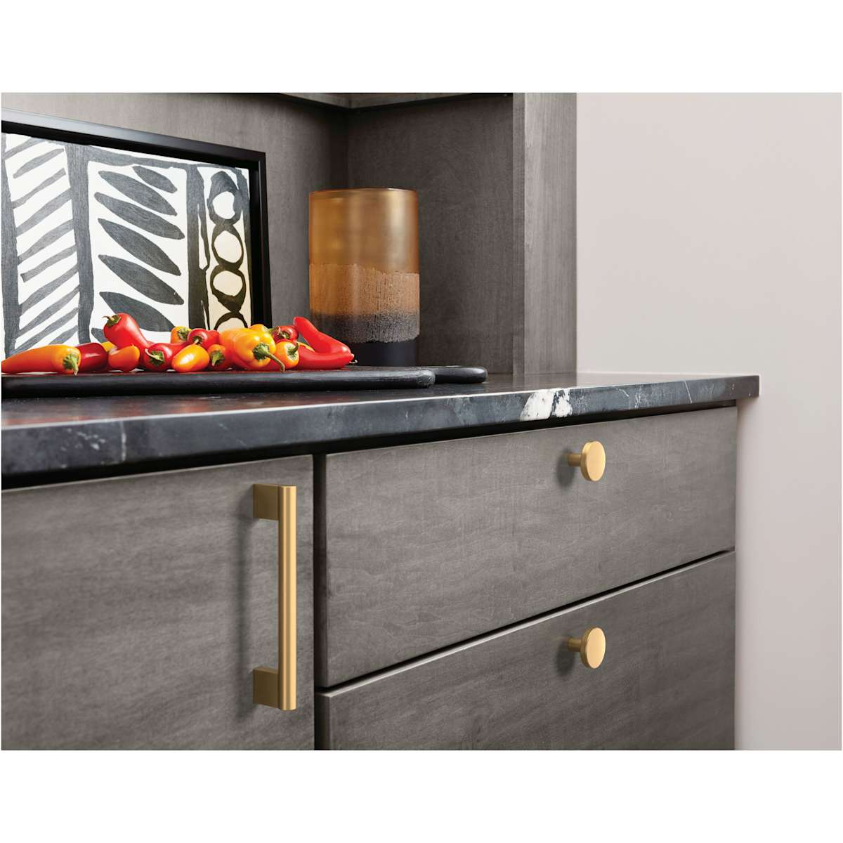 Amerock - BP36904CZ - Versa 1-3/8 Inch Mushroom Cabinet Knob in Champagne Bronze