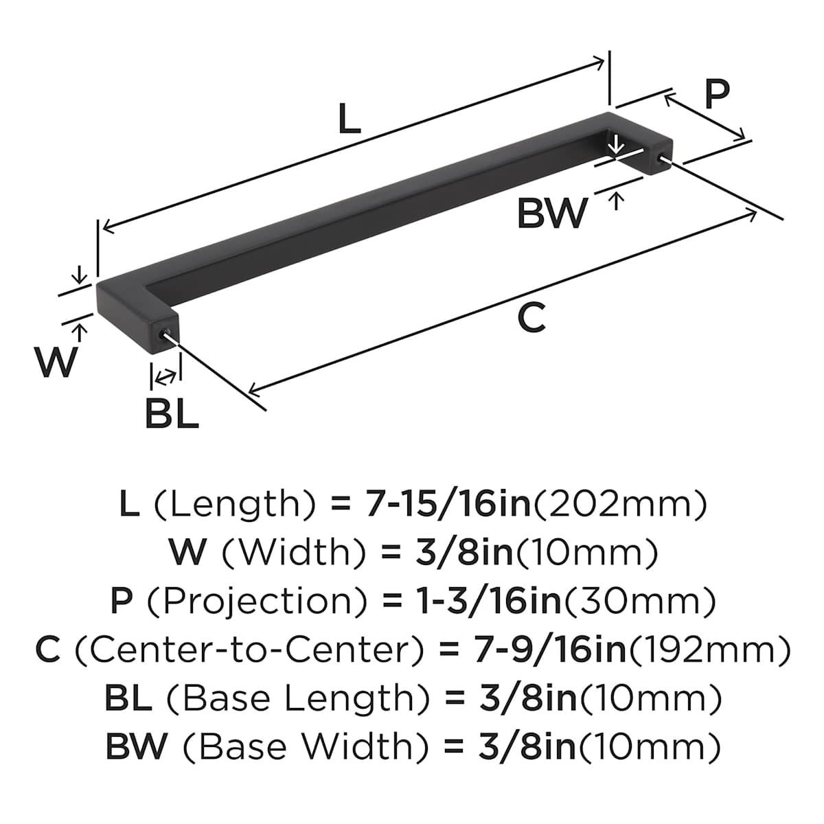 Amerock - BP3690826 - Monument 7-9/16 Inch Center to Center Handle Cabinet Pull in Polished Chrome