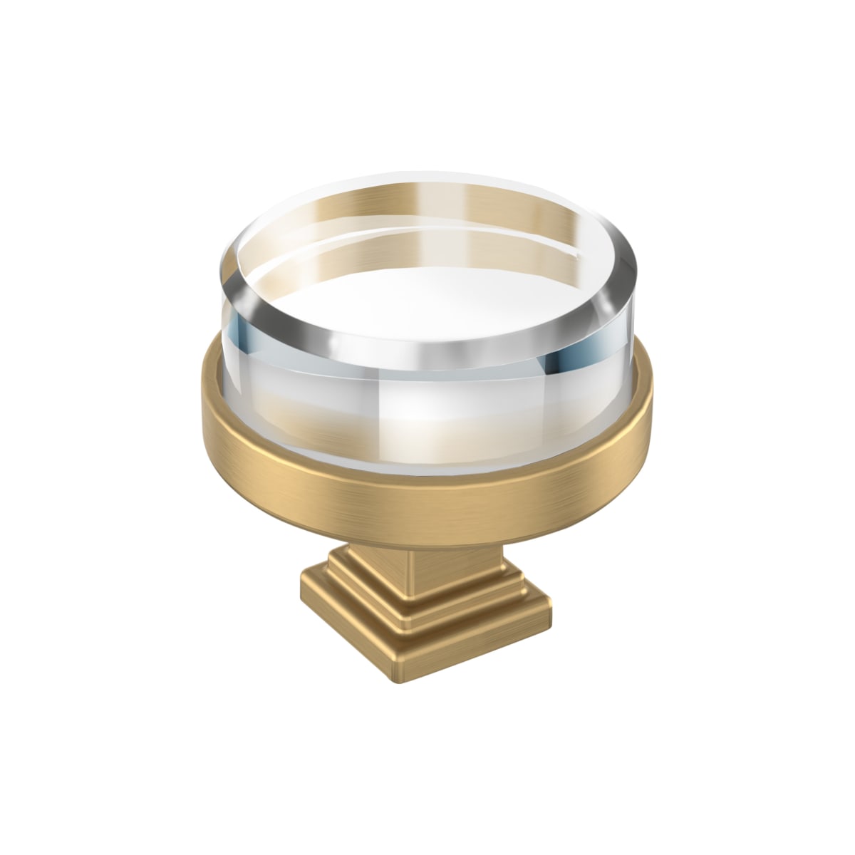 Amerock - BP36976CCZ - Glacio 1-1/2 Inch Mushroom Cabinet Knob in Clear / Champagne Bronze