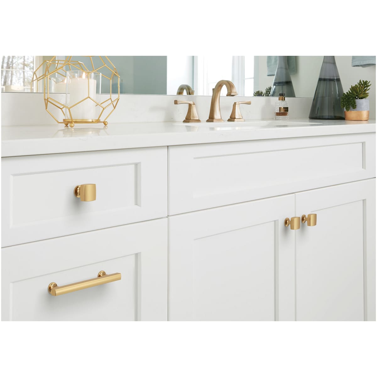 Amerock - BP37101BBZ - Everett 1-1/4 Inch Square Cabinet Knob in Golden Champagne