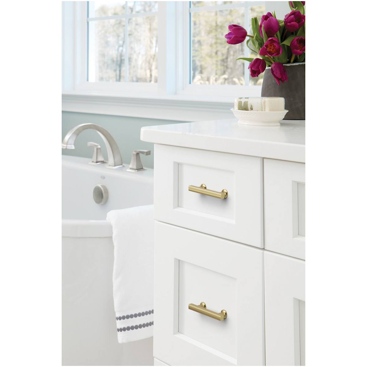 Amerock - BP37103G10 - Everett 3 Inch Center to Center Bar Cabinet Pull in Satin Nickel