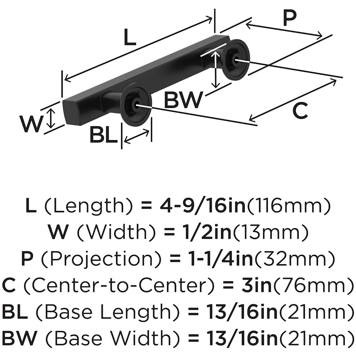 Amerock - BP37103G10 - Everett 3 Inch Center to Center Bar Cabinet Pull in Satin Nickel