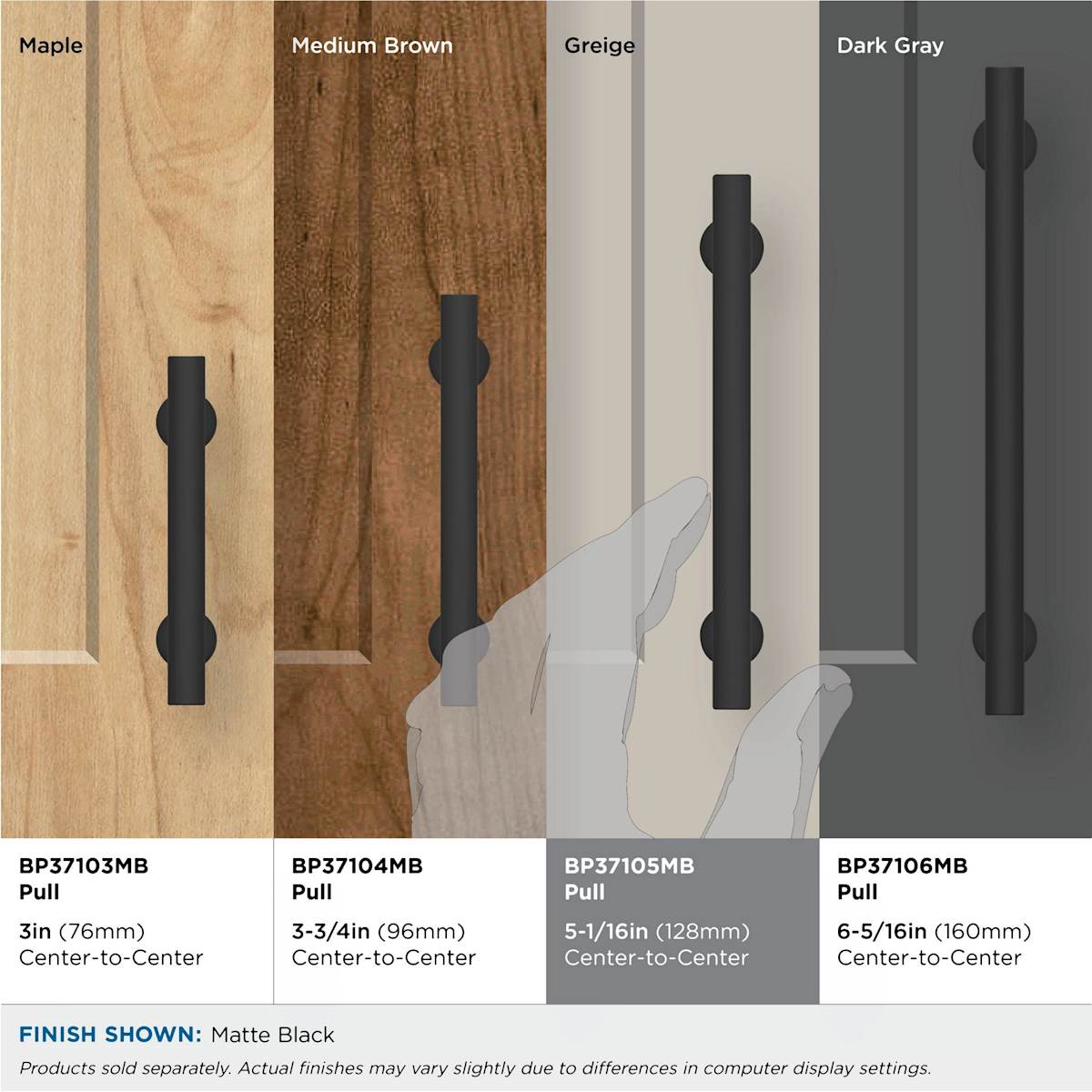 Amerock - BP37105MB - Everett 5-1/16 Inch Center to Center Bar Cabinet Pull in Matte Black
