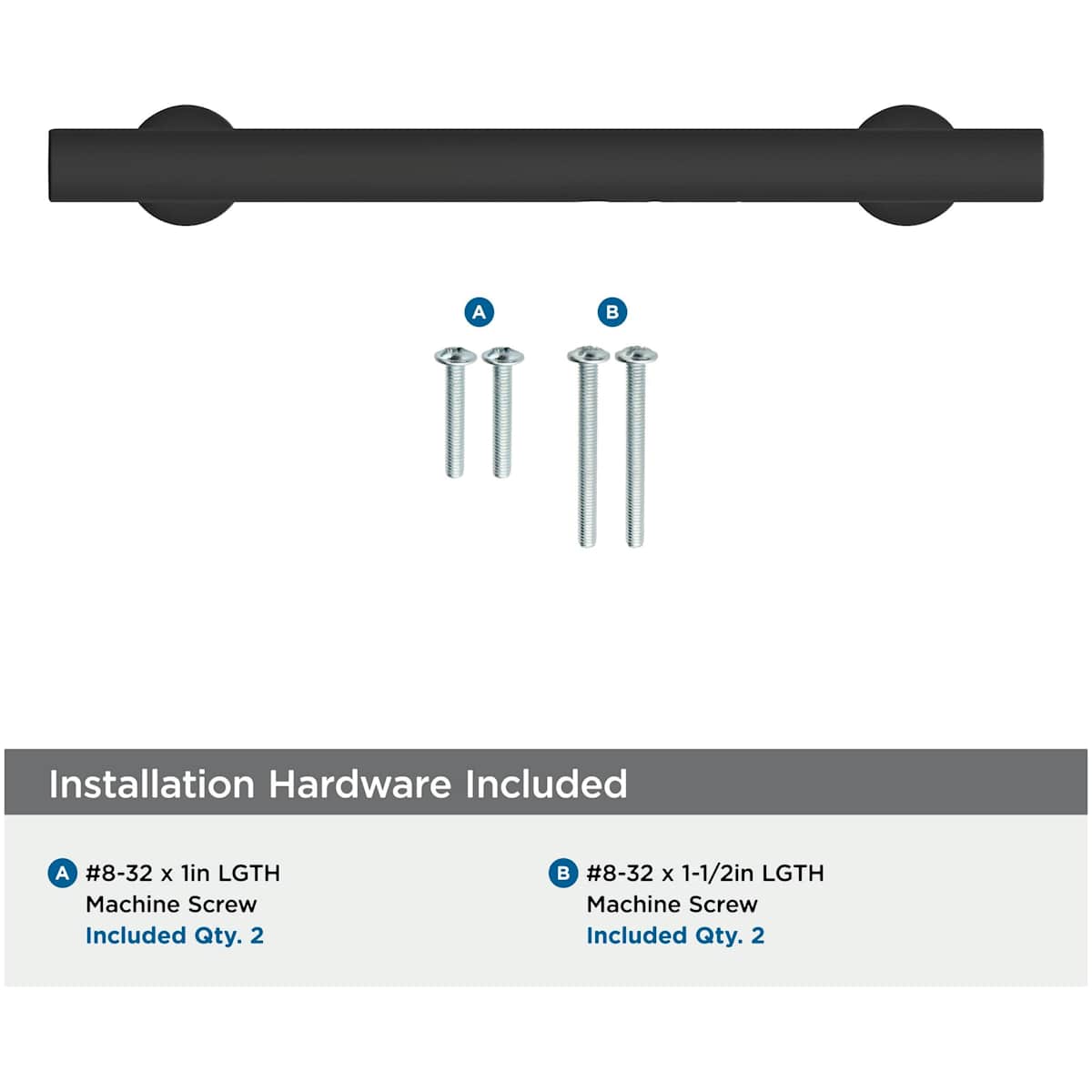 Amerock - BP37105MB - Everett 5-1/16 Inch Center to Center Bar Cabinet Pull in Matte Black